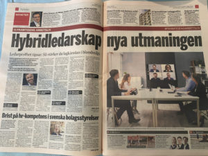 antoni lacinai i Dagens industri om hybridledarskap och arbetsglädje