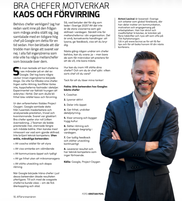 Affärsresenären Antoni Lacinai